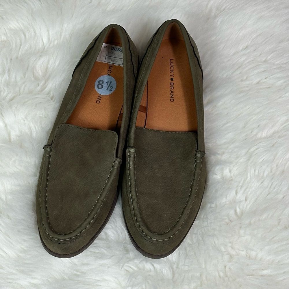 Lucky Brand Green Suede Loafers SlipOn
